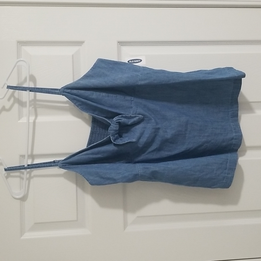 XL Denim/Chambray Adjustable Strap Tank Top